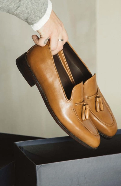 Shop Anthony Veer Kennedy Tassel Loafer In Tan