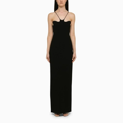 Shop Monot Mônot Long Dress With Slit In Black