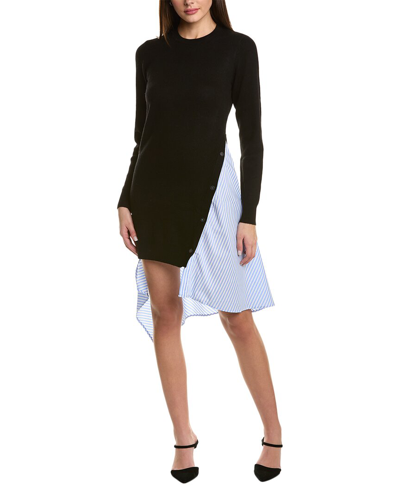 Shop Naadam Hybrid Wool & Cashmere-blend Sweaterdress In Black