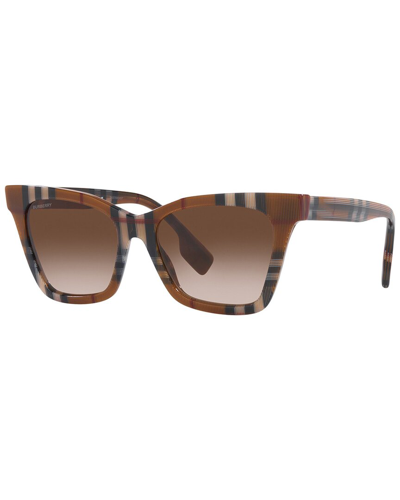 Shop Burberry Unisex Be4346 53mm Sunglasses In Brown