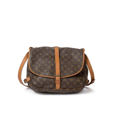 Pre-owned Louis Vuitton Saumur Gm In Brown