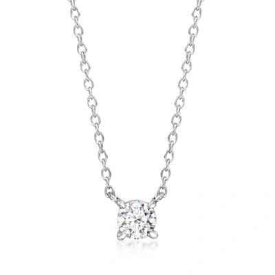 Shop Ross-simons Lab-grown Diamond Solitaire Necklace In Sterling Silver In Multi