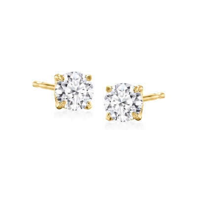 Ross-simons Lab-grown Diamond Stud Earrings In 18kt Gold Over Sterling In White