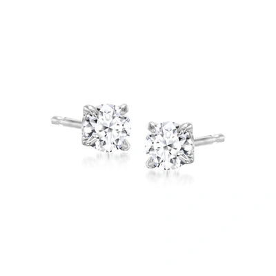 Ross-simons Lab-grown Diamond Stud Earrings In Sterling Silver In White