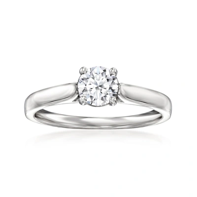Ross-simons Lab-grown Diamond Solitaire Ring In Sterling Silver In White