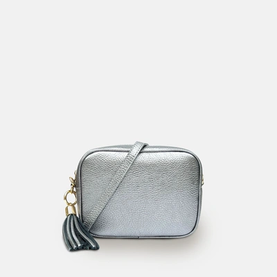 Shop Apatchy London Pewter Leather Crossbody Bag In Silver
