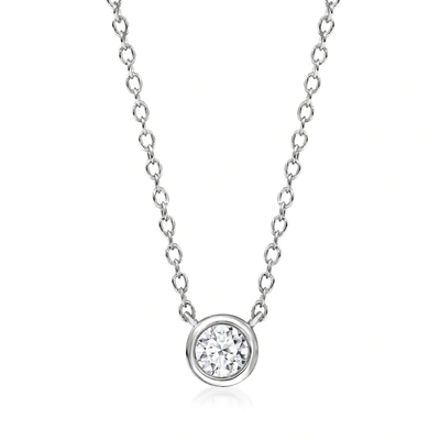 Shop Ross-simons Bezel-set Lab-grown Diamond Necklace In Sterling Silver In Multi