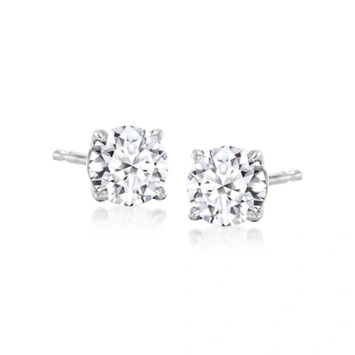 Ross-simons Lab-grown Diamond Stud Earrings In Sterling Silver In White