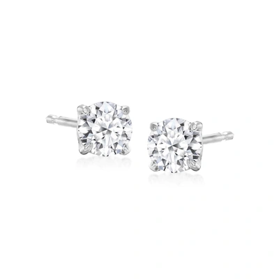 Ross-simons Lab-grown Diamond Stud Earrings In Sterling Silver In White