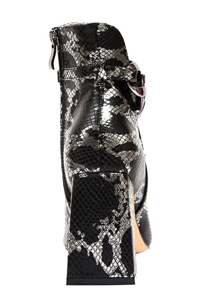Ninety Union Women's Rye Snake Embossed Block Heel Booties In Black Snake