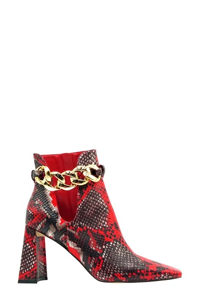 Ninety Union Rye Snake Print Boot In Red Snake