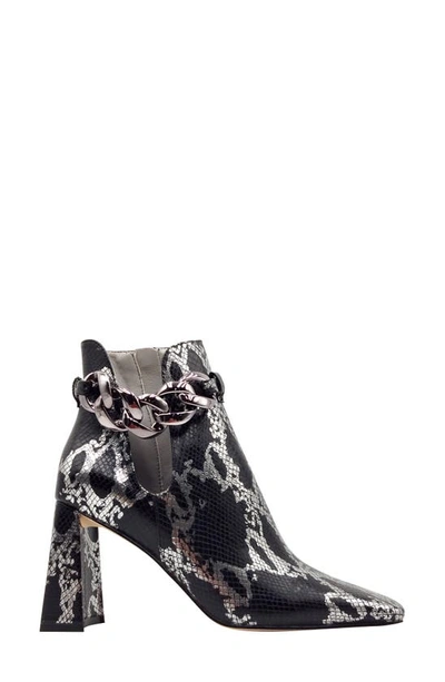 Ninety Union Women's Rye Snake Embossed Block Heel Booties In Black Snake