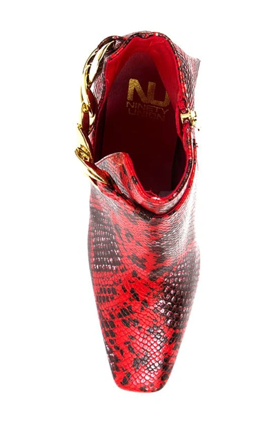 Ninety Union Rye Snake Print Boot In Red Snake