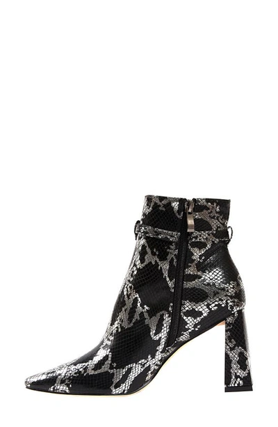 Ninety Union Women's Rye Snake Embossed Block Heel Booties In Black Snake
