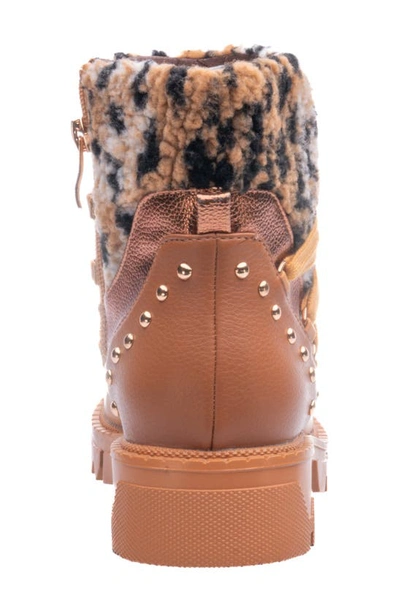 Ninety Union Snowball Faux Shearling Lug Sole Bootie In Leopard Multi
