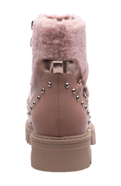 Ninety Union Snowball Faux Shearling Lug Sole Bootie In Blush Multi
