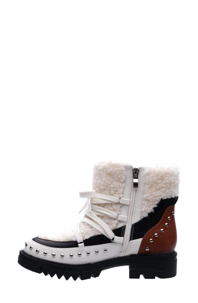Ninety Union Snowball Faux Shearling Lug Sole Bootie In Black Multi