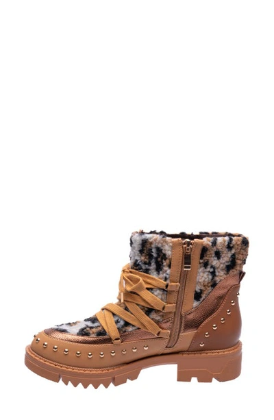 Ninety Union Snowball Faux Shearling Lug Sole Bootie In Leopard Multi