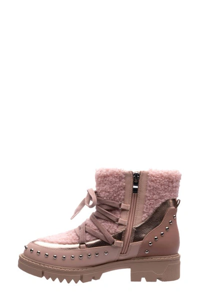 Ninety Union Snowball Faux Shearling Lug Sole Bootie In Blush Multi