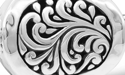 Devata Sterling Silver Bali Filigree Hammer Accent Dragon Bone Chain Bracelet In Silver