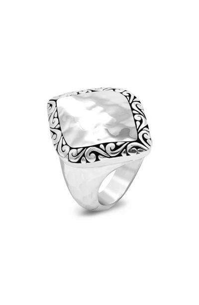Shop Devata Sterling Silver Bali Hammer Filigree Accent Dome Ring