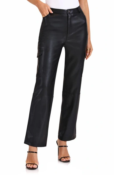 Shop Bagatelle Faux Leather Cargo Pants In Black