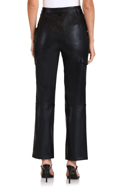 Shop Bagatelle Faux Leather Cargo Pants In Black