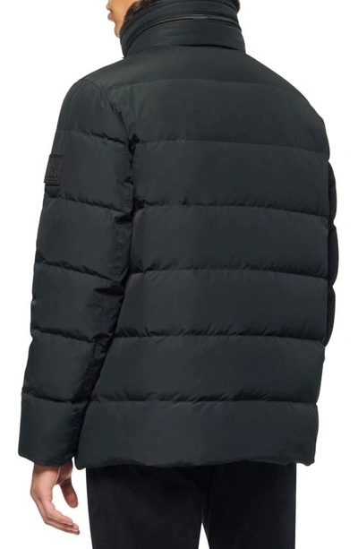 Shop Marc New York Godwin Water Resistant Puffer Coat With Faux Fur Collar In Black