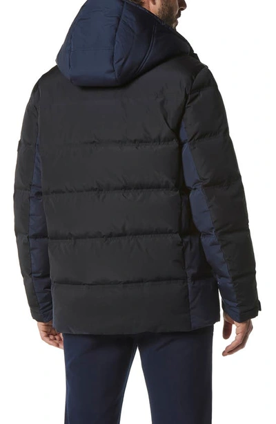 Shop Marc New York Halifax Hooded Water Resistant Down & Feather Fill Jacket In Ink