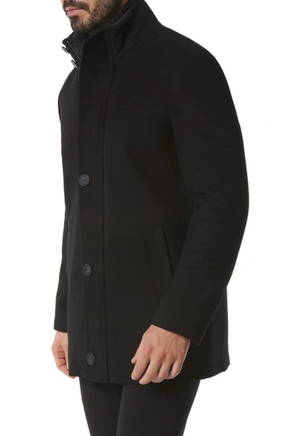 Marc New York Dorsey Wool Blend Car Coat In Black