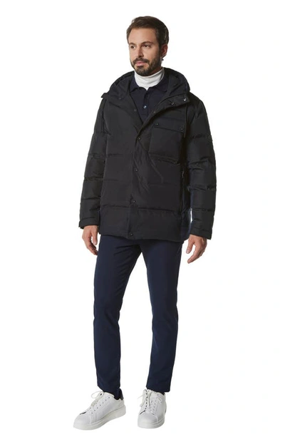 Shop Marc New York Halifax Hooded Water Resistant Down & Feather Fill Jacket In Ink