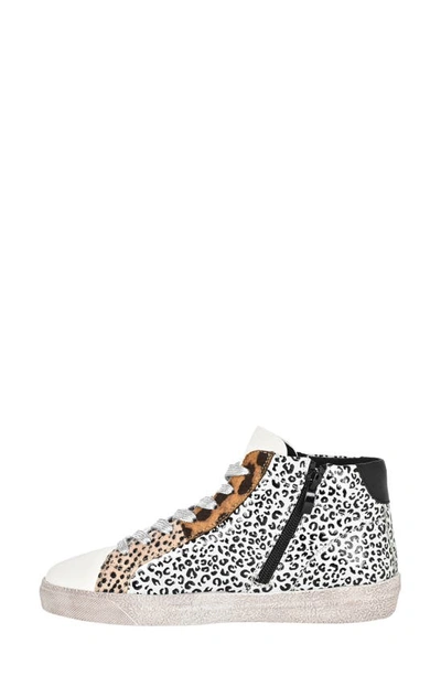 Ninety Union Mia High Top Sneaker With Faux Calf Hair Trim In Animal