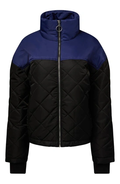 Shop Weworewhat Colorblock Diamond Quilt Puffer Jacket In Navy/ Black