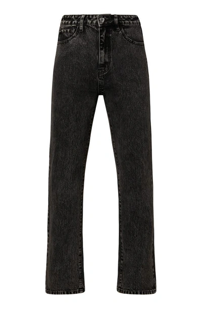 Shop Weworewhat High Rise Relaxed Straight Leg Jeans In Black Acid Wash
