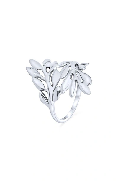 Bling Jewelry Ivy Vine Sterling Silver Bypass Ring In Silver