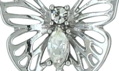 Shop Olivia Welles Farfalle Butterfly Pendant Necklace In Silver/clear