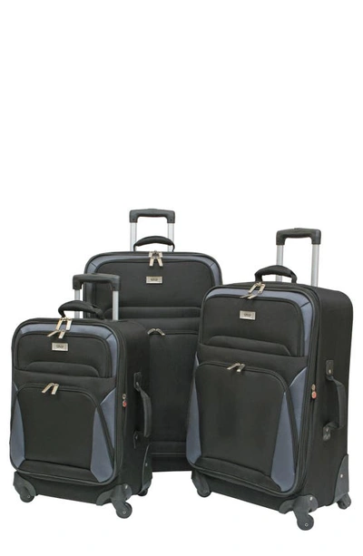 Shop Geoffrey Beene Brentwood 3-piece Luggage Set In Black