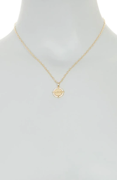 Shop Nadri Love Medallion Pendant Necklace In Gold