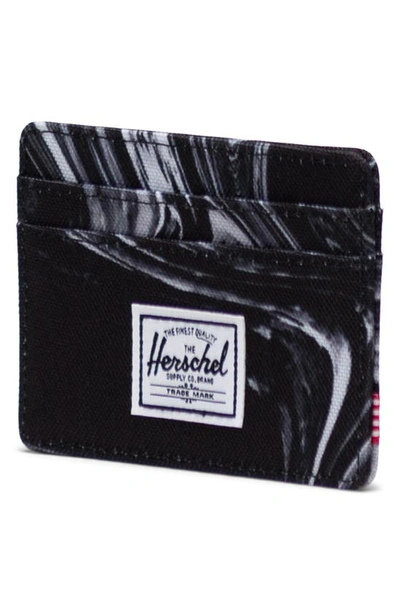 Shop Herschel Supply Co Charlie Rfid Card Case In Paint Pour Black