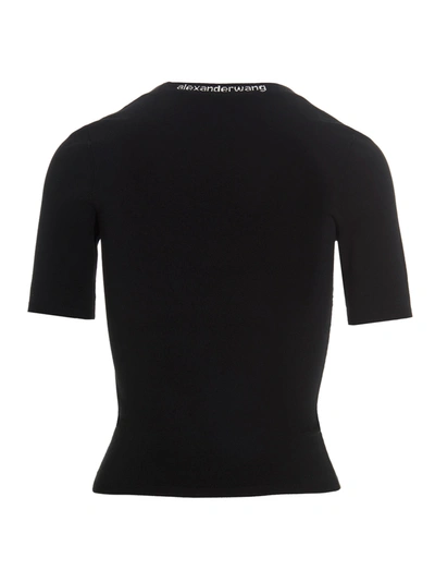 Shop Alexander Wang T Bodycon Logo Jacquard T-shirt Black