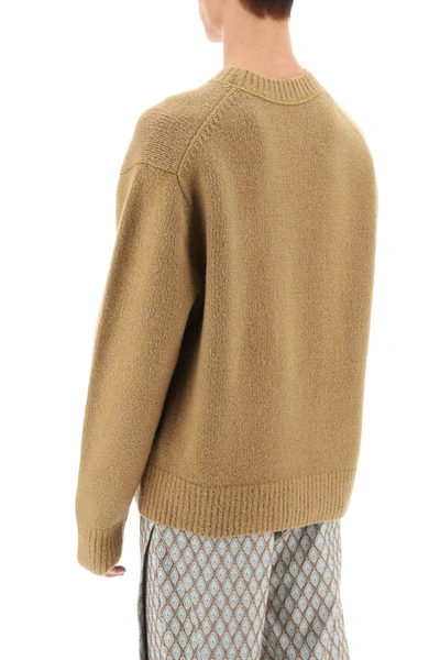 Shop Acne Studios Crew-neck Sweater In Wool And Cotton Men In Cream