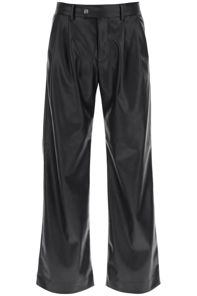 Shop Amiri Faux Leather Wide Leg Pants Men In Black