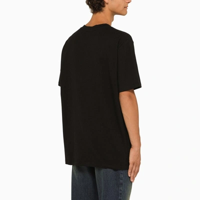 Shop Balmain Black Crew-neck T-shirt With Patch Men