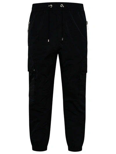 Shop Balmain Man Black Nylon Pants