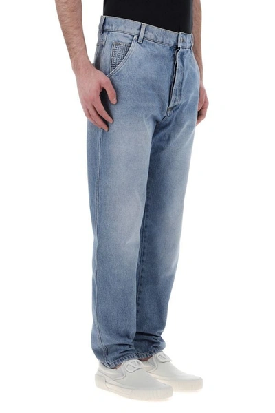 Shop Balmain Man Denim Jeans In Blue