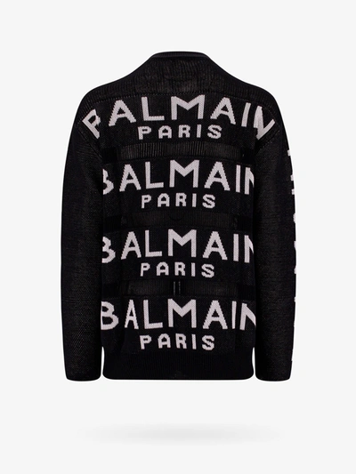 Shop Balmain Man Sweater Man Black Knitwear