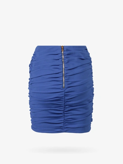 Shop Balmain Woman Skirt Woman Blue Skirts