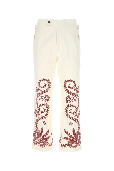 Shop Bode Man Ivory Cotton Pant In White