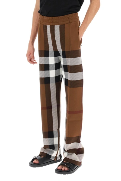 Shop Burberry Check Track Pants Men In Brown