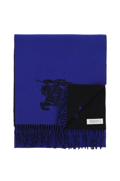 Shop Burberry Reversible Cashmere Scarf With Ekd Men In Multicolor